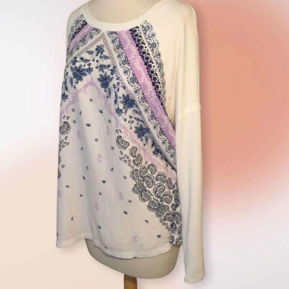 Style & Co Long Sleeve White Crew Neck Tee L - Picture 2 of 10